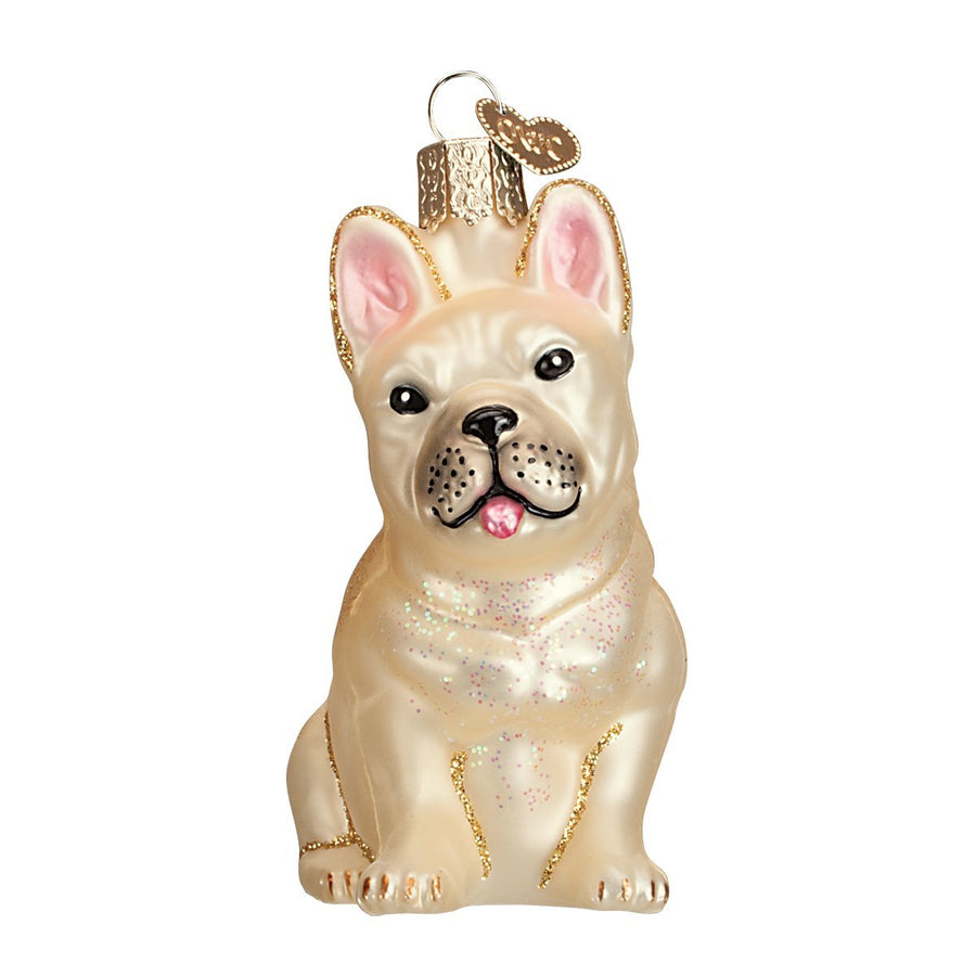 Ornaments: French Bulldog Glass Blown Ornaments for Christmas Tree (12436)