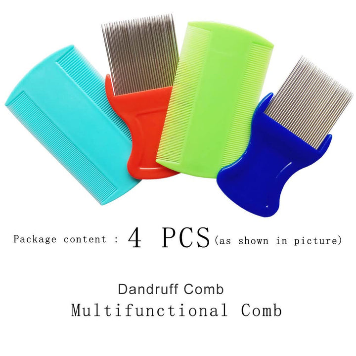 4 Pcs Hair Combs, Removal with Metal Teeth and Double Sided Grooming Fine Tooth Hair Combsï¼Å’Removing Dandruff Flakes