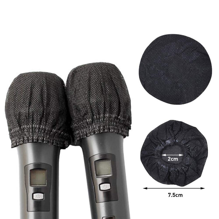 100 Pack Disposable Microphone Cover Non-Woven Microphone Cover Windscreen Mic Cover Protective Cap for KTV Recording Room News Gathering