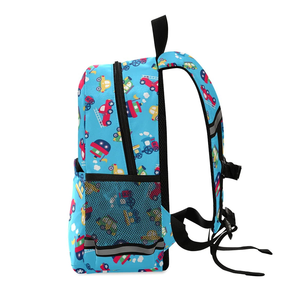 ALAZA Toddler Backpack for Boys Girls,Transportation Red Cartoon Cars Kid's Backpack,Kindergarten Children Bag Preschool Nursery Travel Bag Daycare Bag with Safety Leash