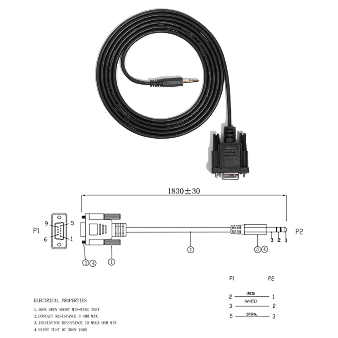 DB9Pin Female to DC3.5mm Serial Cable-6 Feet Black