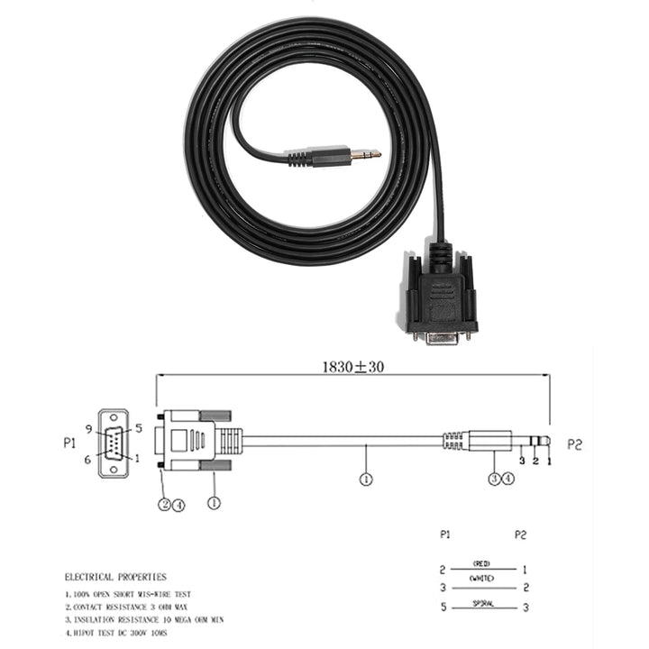 DB9Pin Female to DC3.5mm Serial Cable-6 Feet Black