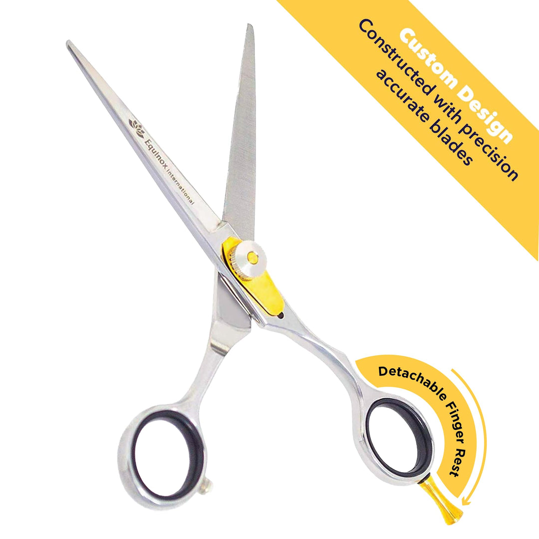 Equinox Razor Edge Series Professional Hair Scissors - 6.5” Premium Japanese Stainless Steel Hair Cutting Scissors, Hair Shears for Hair Cutting, Barber Accessories &amp; Hair Salon Supplies - Silver