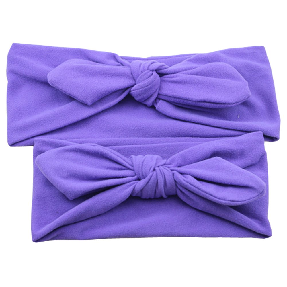 Mommy and Me Matching Rabbit Ears Headbands Photo Prop Gift for Mom and Kids Elastic Cloth Bowknot Hairband Accessories