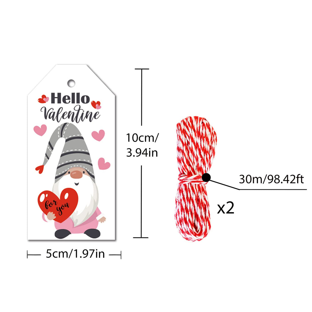 Doumeny 150Pcs Valentine Gnome Gift Tags Happy Valentin
