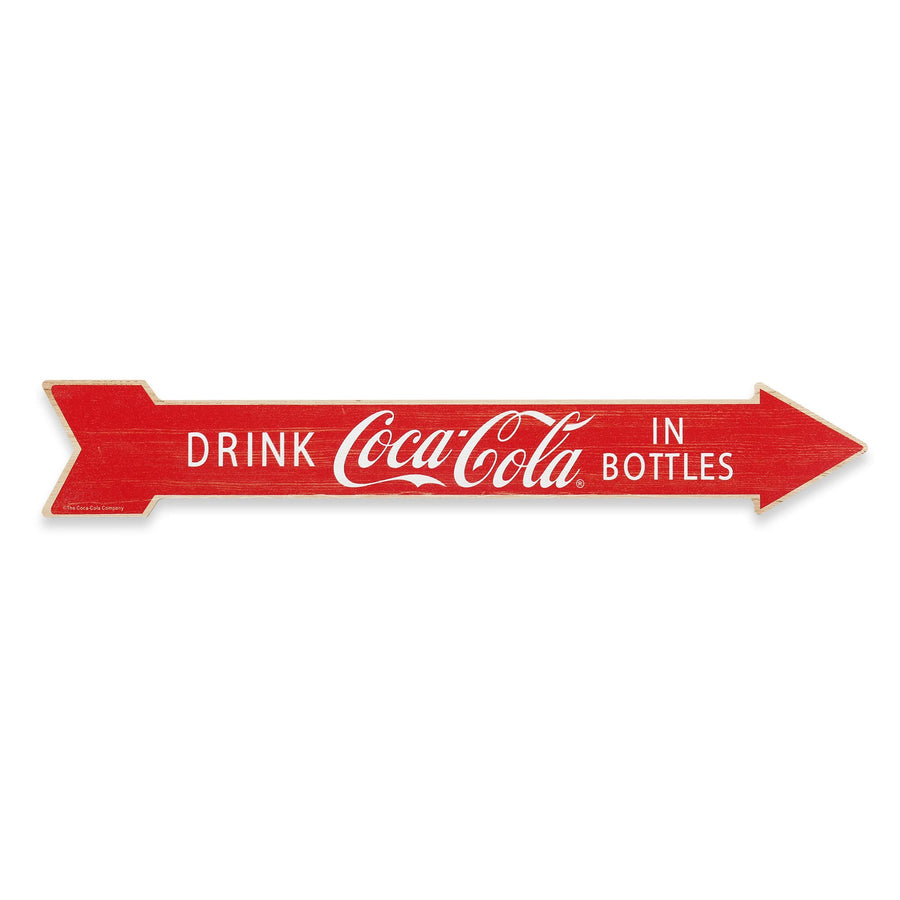 Coca-Cola Drink In Bottles Arrow Wood Wall Decor - Vintage Coca-Cola Wall Art for Kitchen, Diner or Man Cave