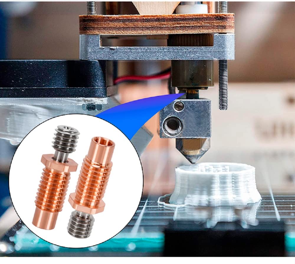 2PCS Bimetal Heatbreak, All Metal Threaded Heatbreak Upgraded Titanium Alloy and Copper Heatbreak Compatible with E3D V6 Hotend 3D Printers