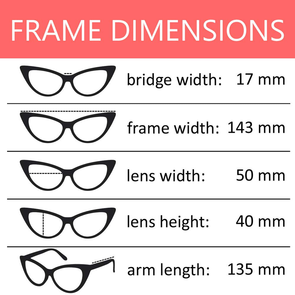 OWL Cateye Glasses for Women Vintage 50s White Black Po