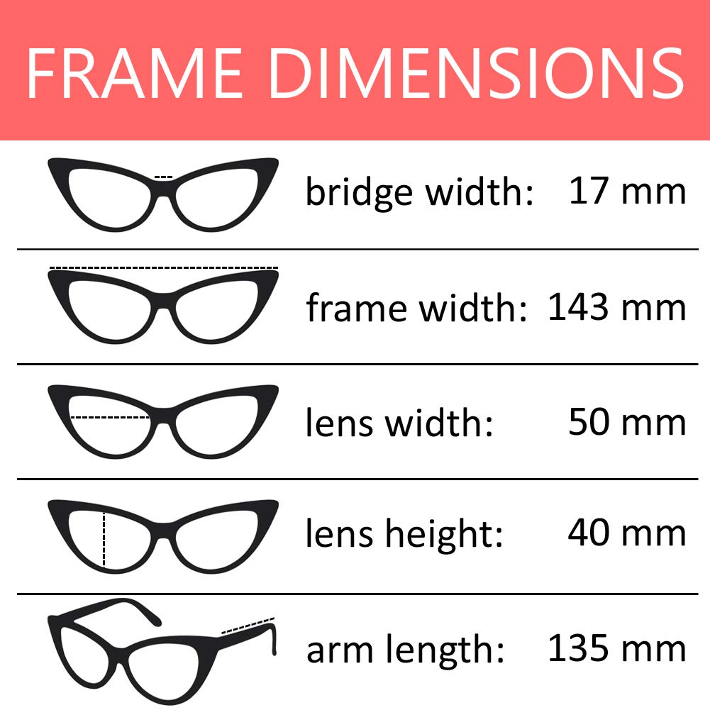 OWL Cateye Glasses for Women Vintage 50s White Black Po