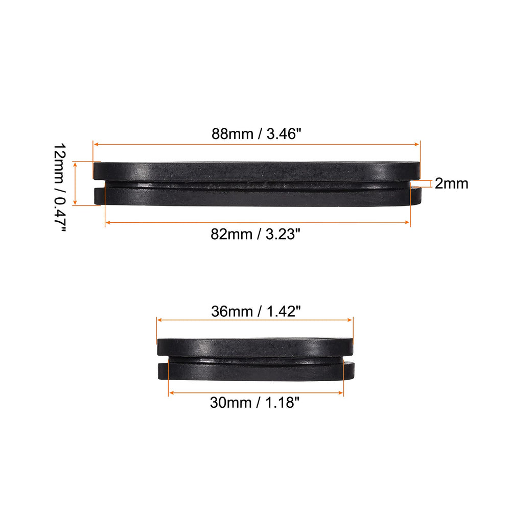 MECCANIXITY Rubber Grommet Mount Size 82 x 30 mm Oval D