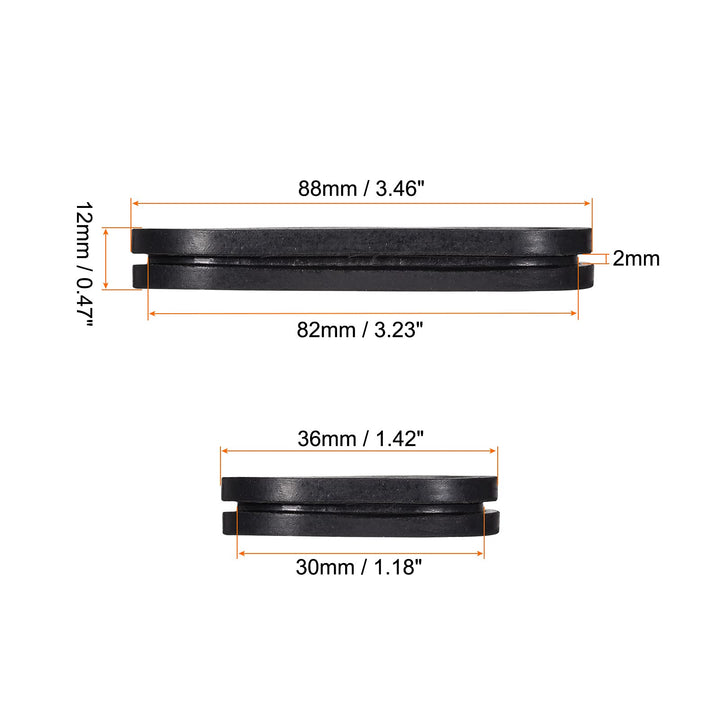 MECCANIXITY Rubber Grommet Mount Size 82 x 30 mm Oval D
