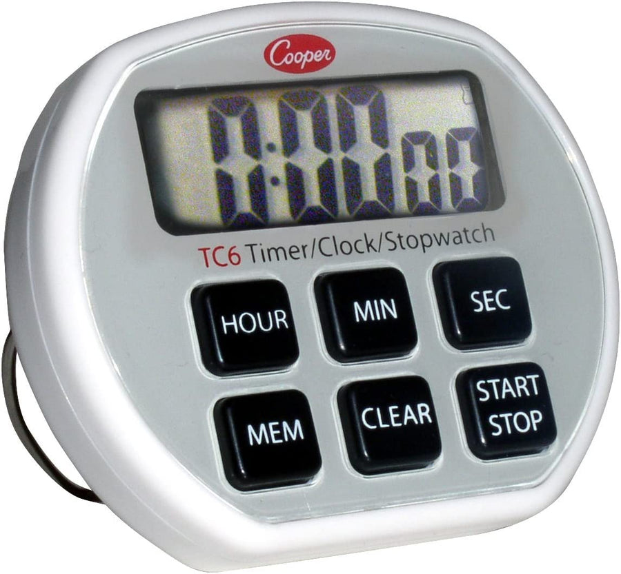 TC6-0-8 Digital Timer/Clock/Stopwatch with Splash proof Case, 24 Hours Unit Range