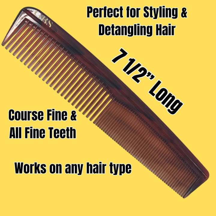 GBS Grooming Comb Combo - 5 Tortoise Unbreakable Pocket Comb Comes with All Fine Black Pocket Comb &amp; Coarse/Fine Pocket Comb by GBS
