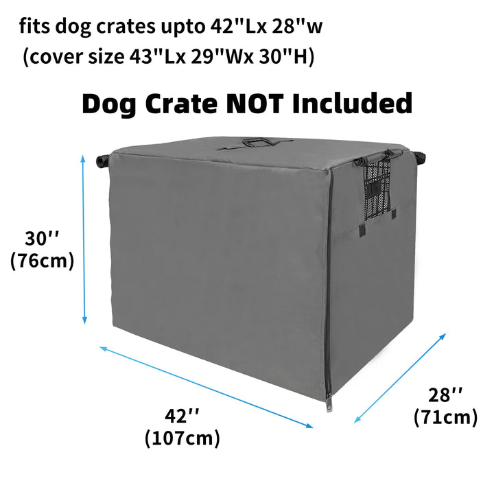 42 Inch Dog Crate Cover Dog Kennel Cover, Large XL Dog Crate for Large Dogs Wire Dog Cage with1 2 3 Doors, Waterproof 600D Oxford Fabric Indoor/Outdoor Gray