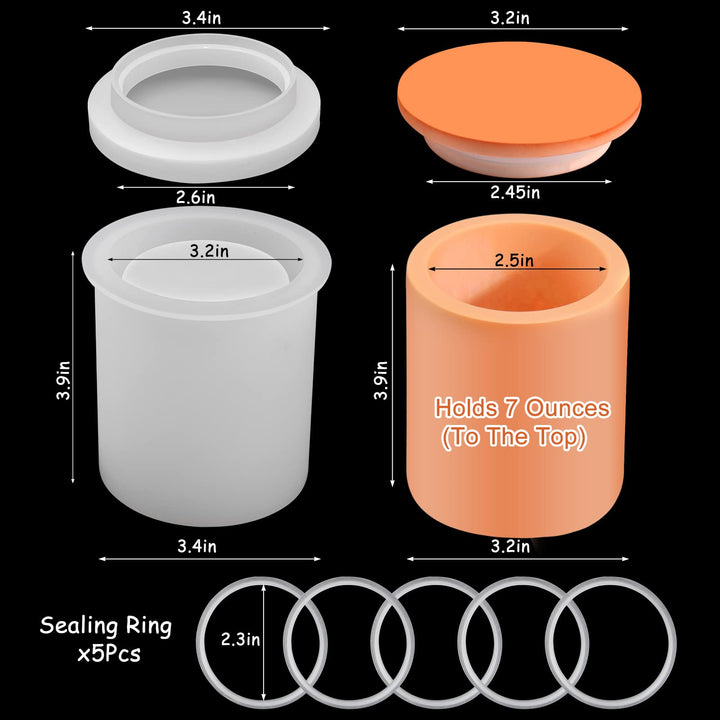 BABORUI Candle Jar Molds, Silicone Concrete Molds for C