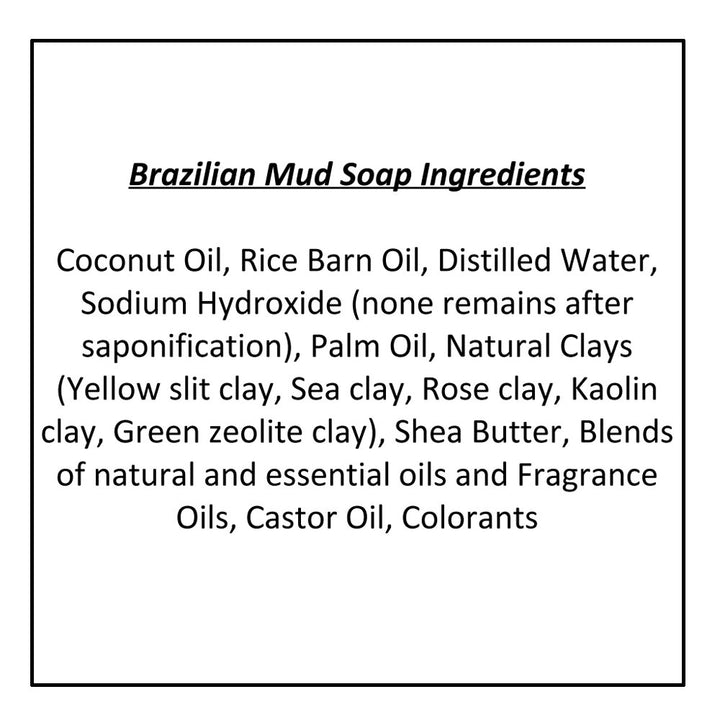 Brazilian Mud Soap Bar with French Lavender and Fennel (4 Oz)-handmade Organic with Essential Oils. Natural Moisturizing Body Soap for Skin and Face. With Shea Butter, Coconut Oil, Natural Glycerin