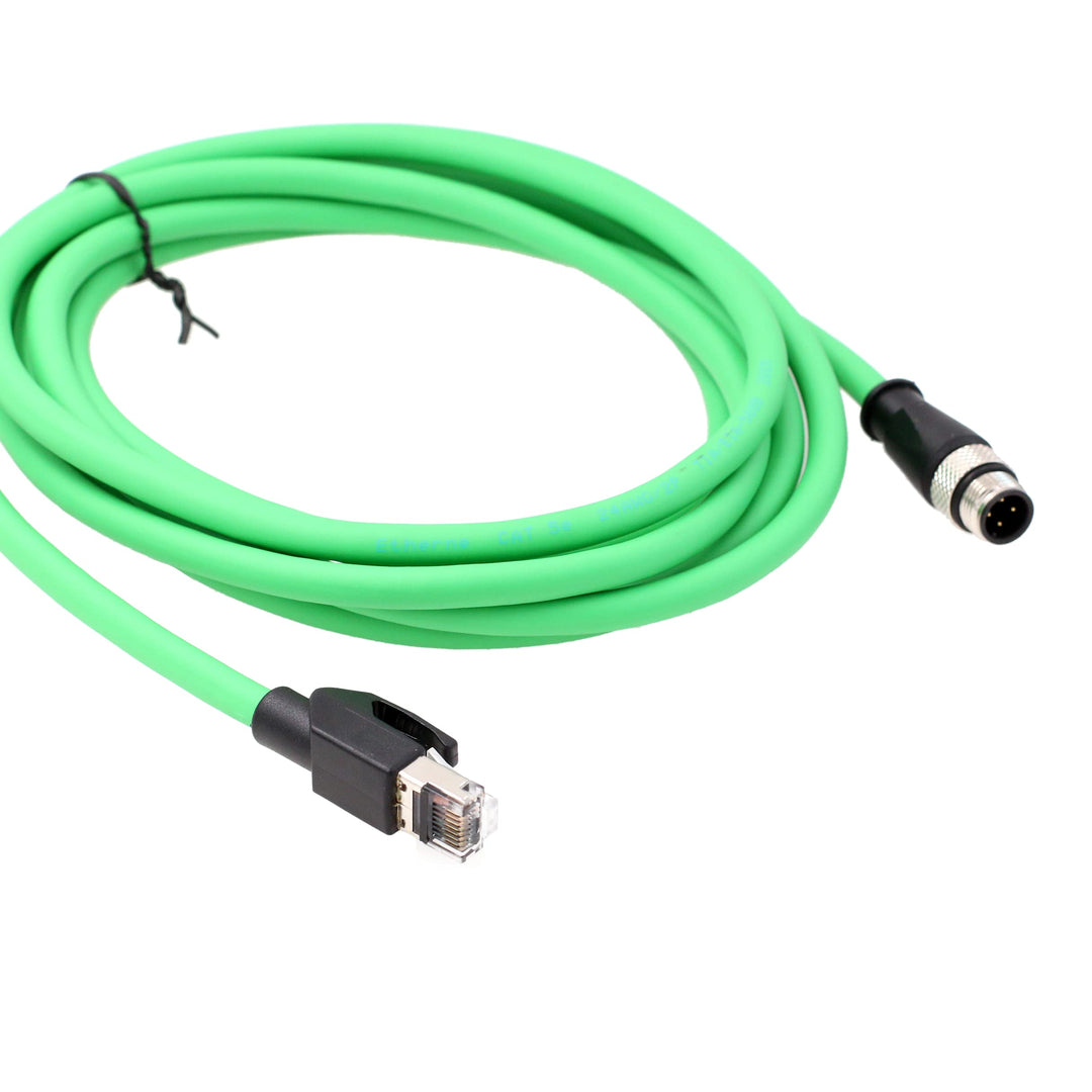 HangTon M12 4 Pin D-Coded Male to RJ45 Ethernet Cat5e N