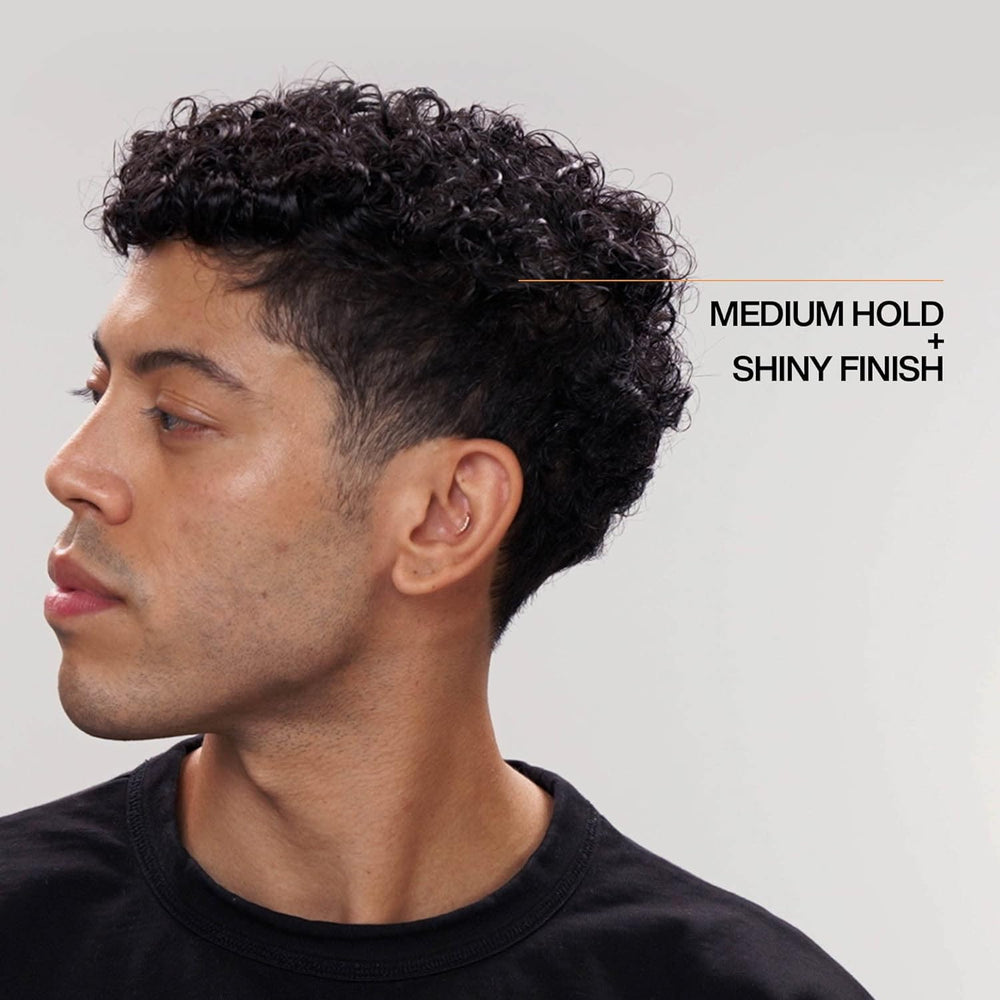 Holding Gel For Men | Men's Hair Gel | Medium Hold Styling | Medium Shine | Flake-Free, No Crunch Styling | For All Hair Types, Great For Curly Hair |5 Fl Oz