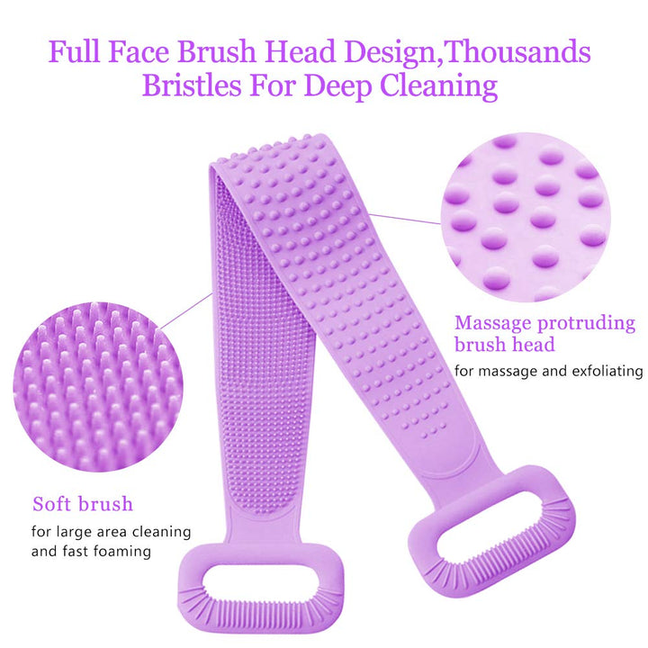 Back Scrubber for Shower,30inches and 35Ã‚½ inches Two Size for Choosing Bath Body Brush Silicone Back Brush Extra Long Exfoliating Body Scrubber With Handle for Men and Women.(Purple)