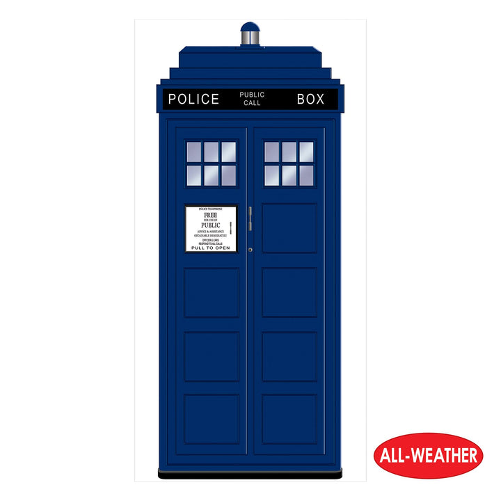 2 Piece Police Call Box Door Covers, 30 x 6&#39; Party Decorations, Multicolored