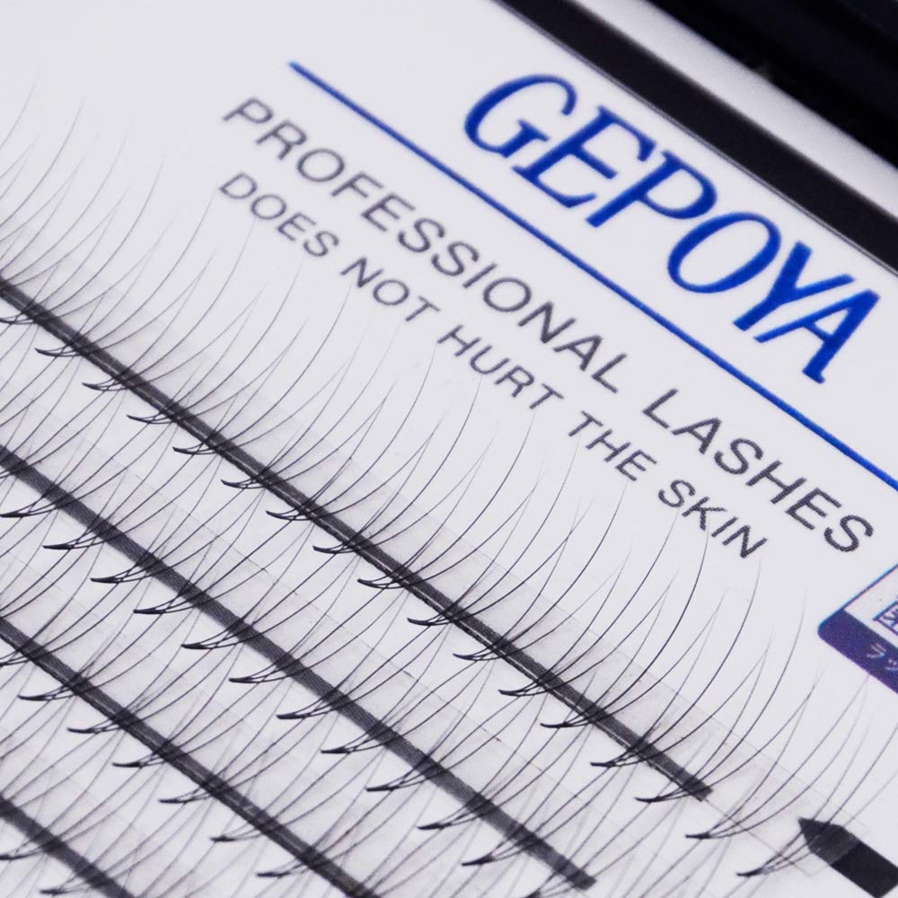 Mixed(8-13Mm) : 3D Pre-Made Volume Fans Eyelashes Extensions Gepoya Individual Eyelashes Professional Volume B Curl Lash Extensions 0.07 Thickness(3D) (Mixed(8-13Mm))