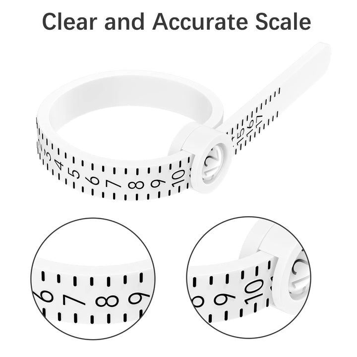 Ring Sizer Measuring Tool Reusable Finger Size Gauge Jewelry Sizing Tool 1-17 USA Rings Size (White)