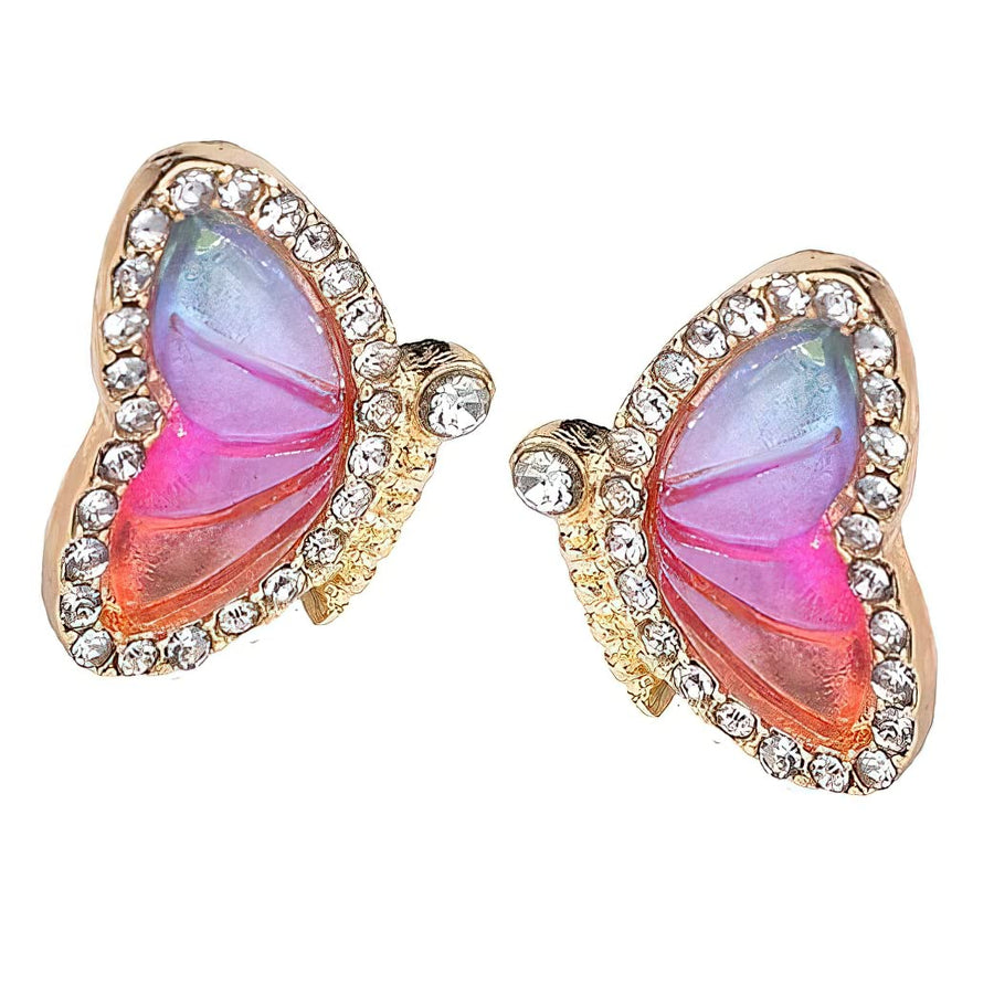 Butterfly Earrings Sweet Insect Fashion Jewelry For Girl Women Charms Gift (Color1)