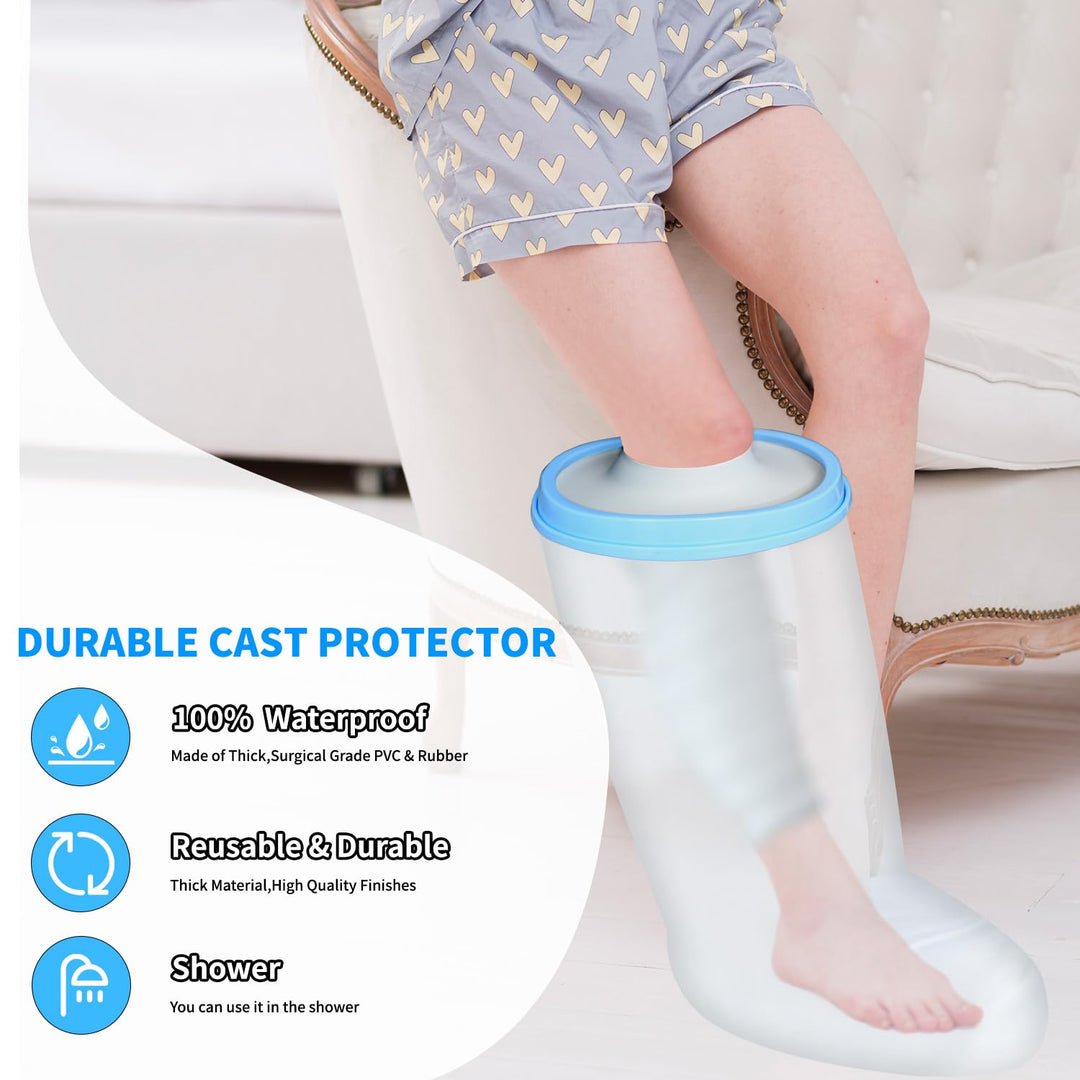 Adult Lower Leg Cast Cover for Shower, Waterproof Showe