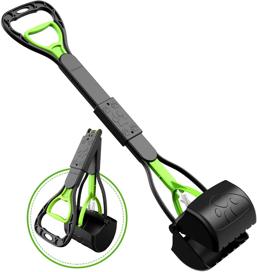 Pooper Scooper 28 Long Handle Portable Pet Poop Scooper for Large and Small Dogs,High Strength Material and Durable Spring,Great for Lawns, Grass, Dirt, Gravel