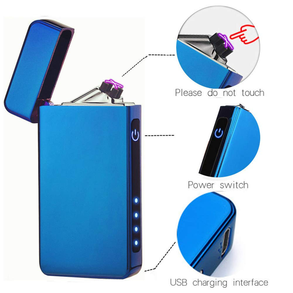 Leejie Windproof Lighter Dual Arc Plasma Lighter USB Re