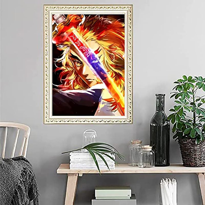 5D DIY Diamond Art Painting by Number Kits Anime 16x20 Inch for Adults and Kids, Round Full Drill Rhinestone Cross Stitch Mosaic Art for Home Wall Decoration and Gift Option.