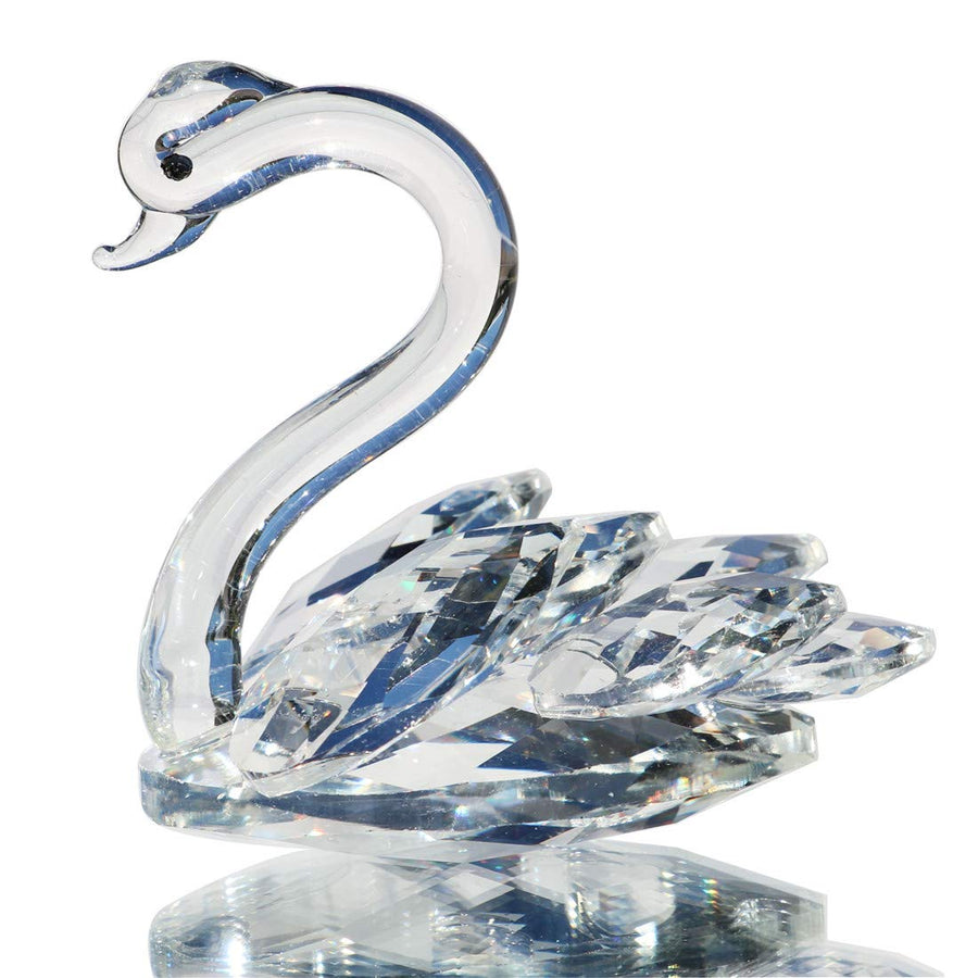 Crystal Swan Figurine Paperweight Glass Swan Collectible Statue Table Centerpiece Ornament
