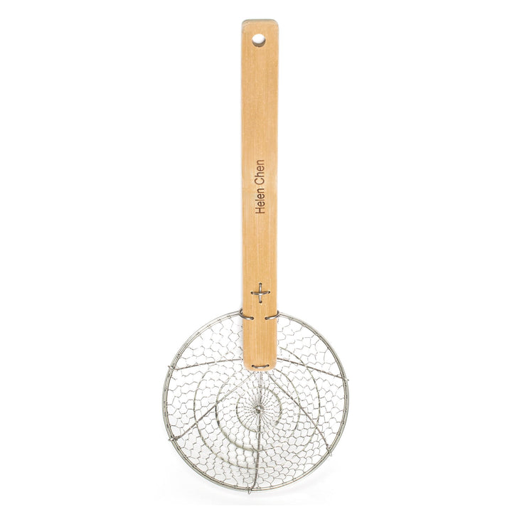 Helen’s Asian Kitchen Spider Strainer, Stainless Steel with Natural Bamboo Handle, 7-Inch Strainer Basket