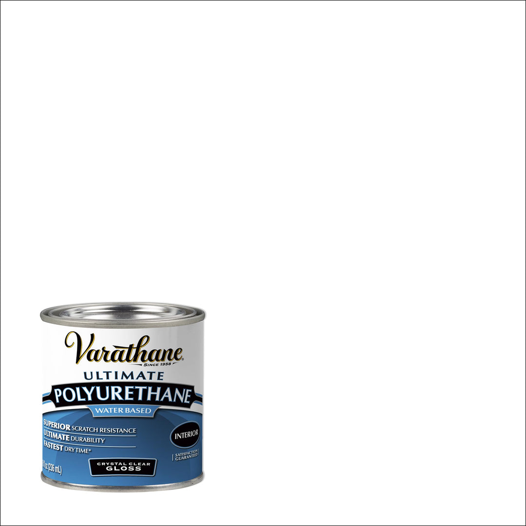 1/2 pt Rust-Oleum 200061H Crystal Clear Varathane Water-Based Interior Polyurethane, Gloss