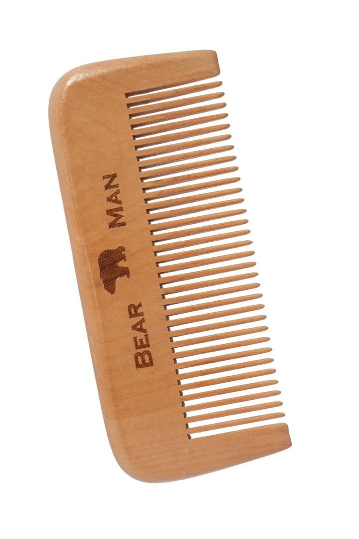 Beard and Mustache Comb - Natural Peach Wood for Men&#39;s Hair Anti-Static Traditional Barber Style
