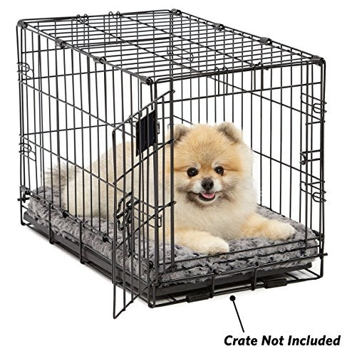 Plush Pet Bed; Ombré Swirl & Cat Bed; Gray 17L x 11W x 1.5H - Inches for Toy Dog Breeds, 40618-SGB, 18-Inch