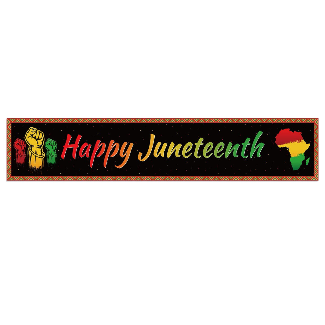 Large Happy Juneteenth Banner for Fence Yard Lawn Junet