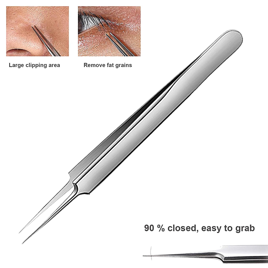 Blackhead Remover Comedone Extractor, 3 in 1 Professional Stainless Skin Zit Acne Blemish Whitehead Popping Removing Surgical Tools Set, Silver