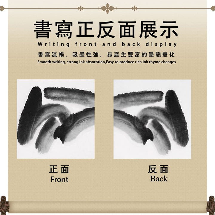 Chinese Blank Xuan Paper Raw, Calligraphy Brush Ink Writing Sumi Rice Paper Without Grids, White Sheng Xuan Paper for Beginner &amp; Intermediate Practice Painting Techniques (30 Sheets)