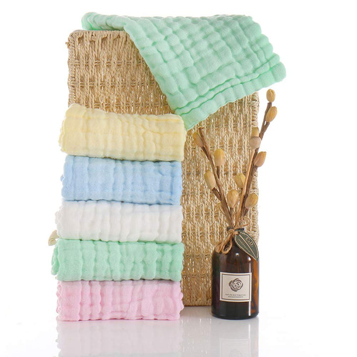 Baby Muslin Washcloths - Set of 5 Soft Cotton Baby Wipes Face Towels for Newborn/Infant/Kids 12x12(Multi-Colored)
