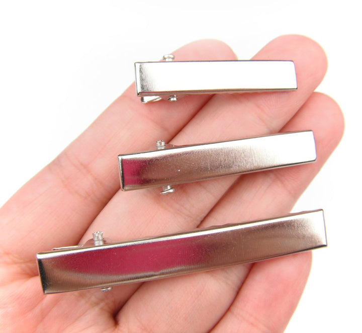 ALL in ONE DIY Hair Clip Kit: Assorted Size Flat Single Prong Metal Alligator Clip 33mm 40mm 58mm (30pcs)