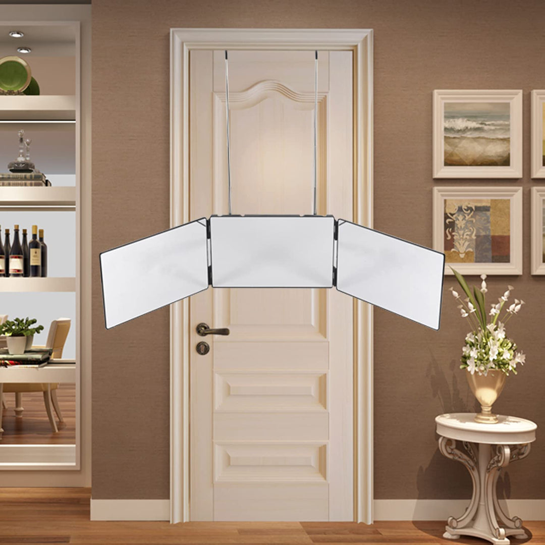 ,3 Way Mirror for Self Hair Cutting&amp; Styling,The 360° Mirror,Adjustable Telescoping Hooks,Portable, Hands-Free