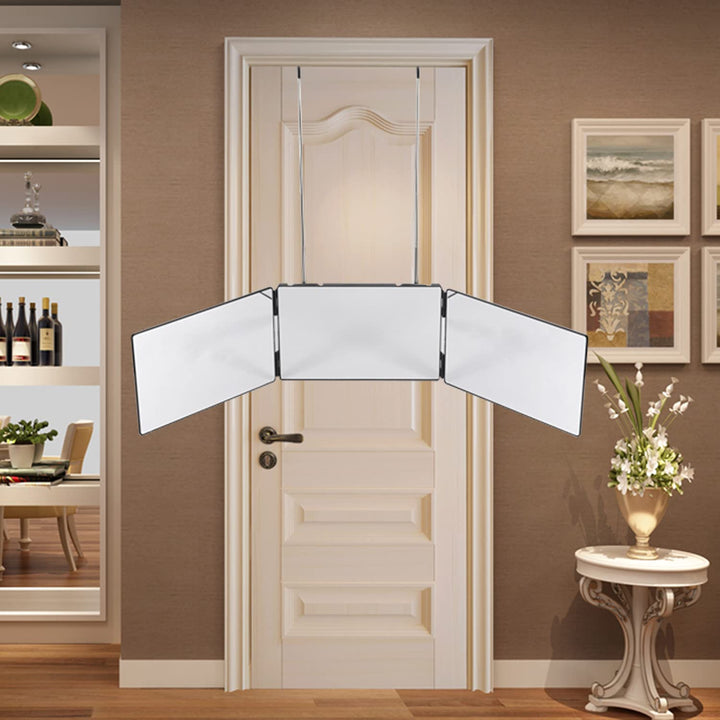 ,3 Way Mirror for Self Hair Cutting&amp; Styling,The 360° Mirror,Adjustable Telescoping Hooks,Portable, Hands-Free