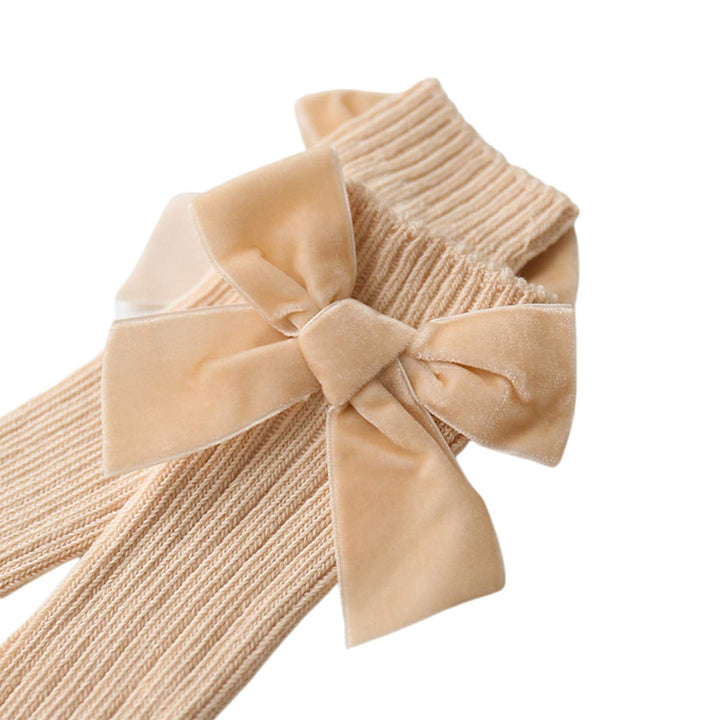 4-Pack Baby Girls Knee High Socks Infants Toddlers Bow Knit Socks Cotton Tube Ruffled Stockings (Assorted 4pk,0-12 Months)