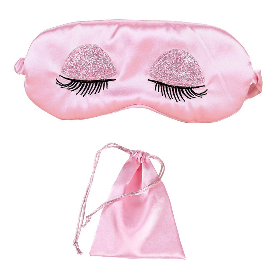 Ayygift Sweet Girl's Satin Eye Mask Long Eyelash Em