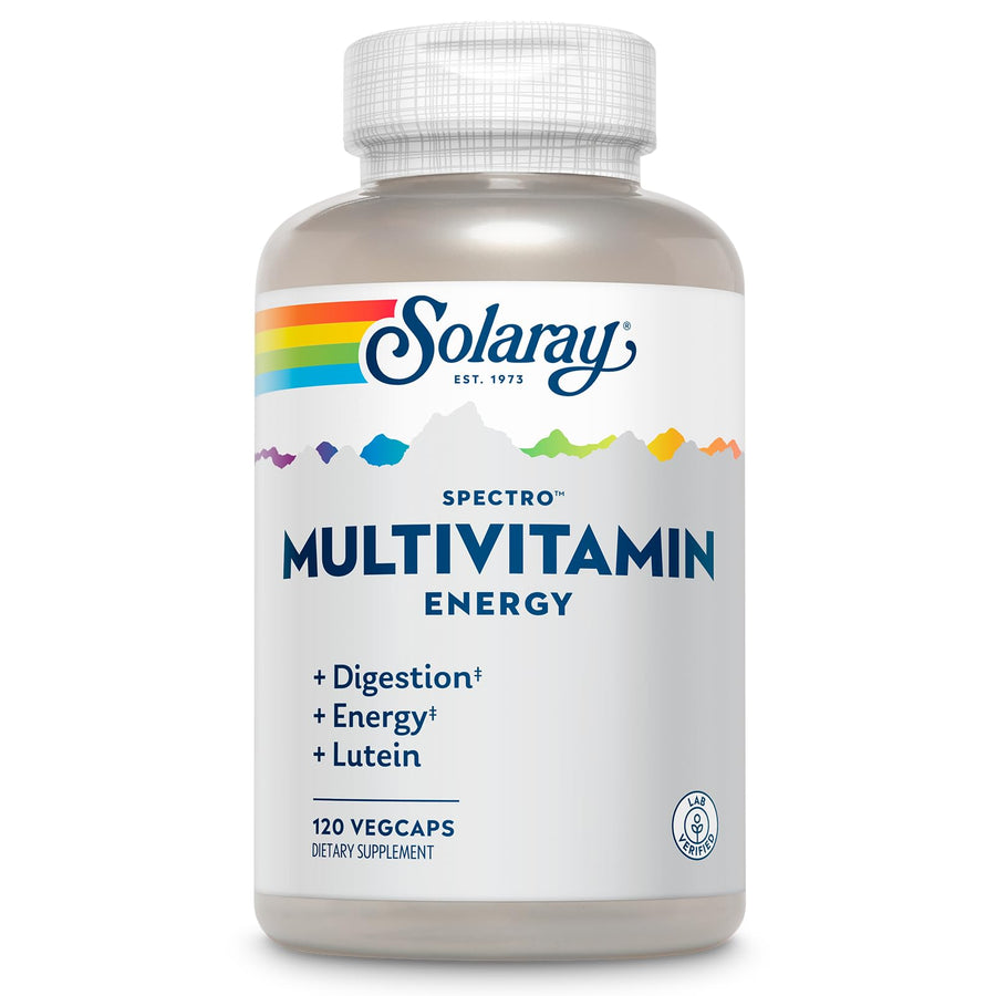 Spectro Energy Multivitamin for Women and Men - Cellular Energy, Digestion, Eye Health and Immune Support - w/Vitamin A, Vitamin B Complex, CoQ10, Iron, Enzymes, Lutein - 30 Serv, 120 VegCaps
