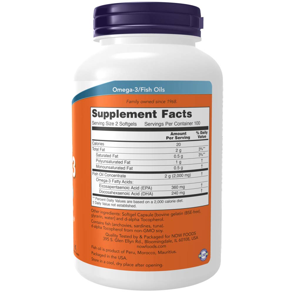 Now Foods OMEGA-3 FISH OIL 200 Softgels