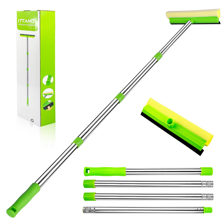 ITTAHO Squeegee for Window Cleaning, 2 in 1 Squeegee Wi