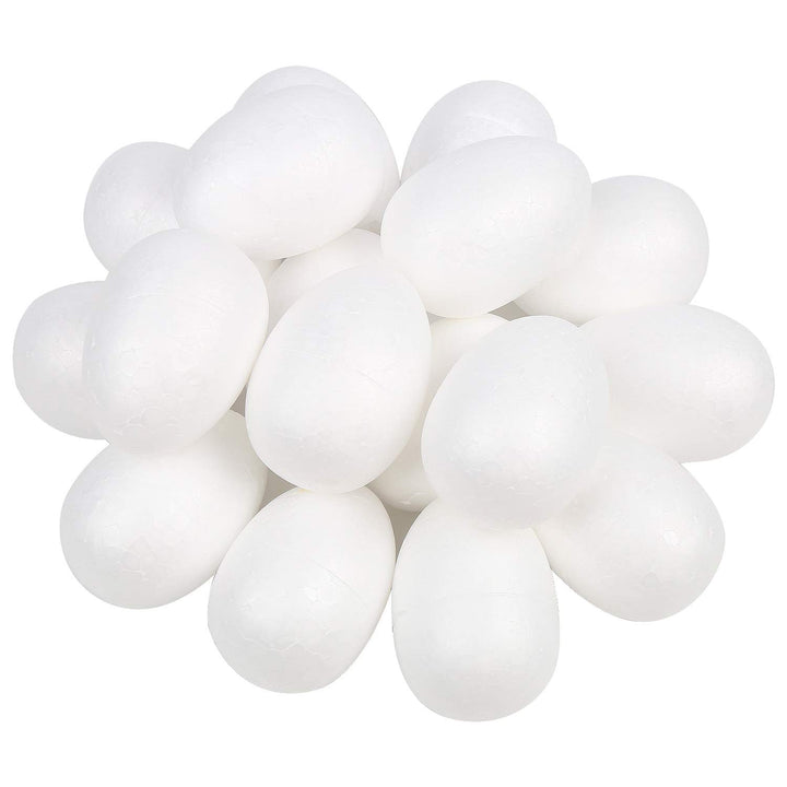 DECORA 7cm Natural White Styrofoam Eggs Craft Egg Foam 
