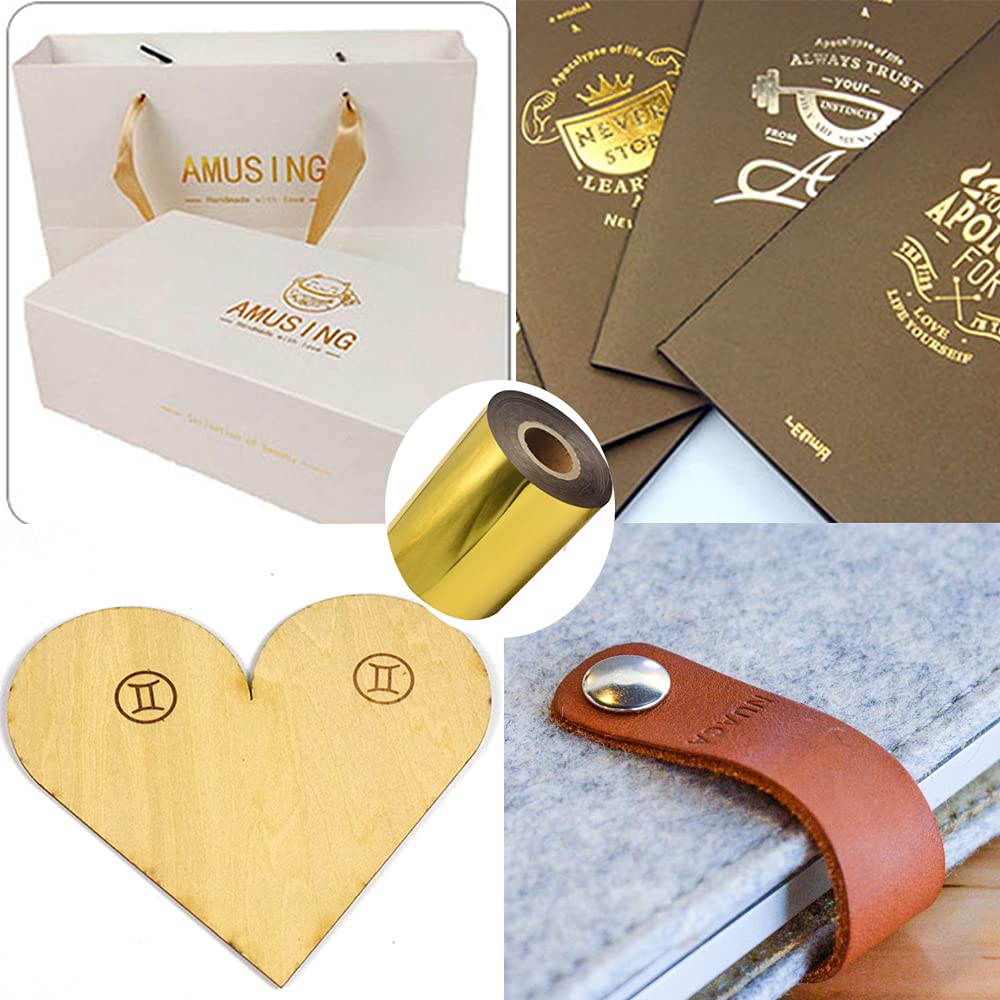 Gold Hot Foil Stamping Paper 3 x 400ft for Leather Bron
